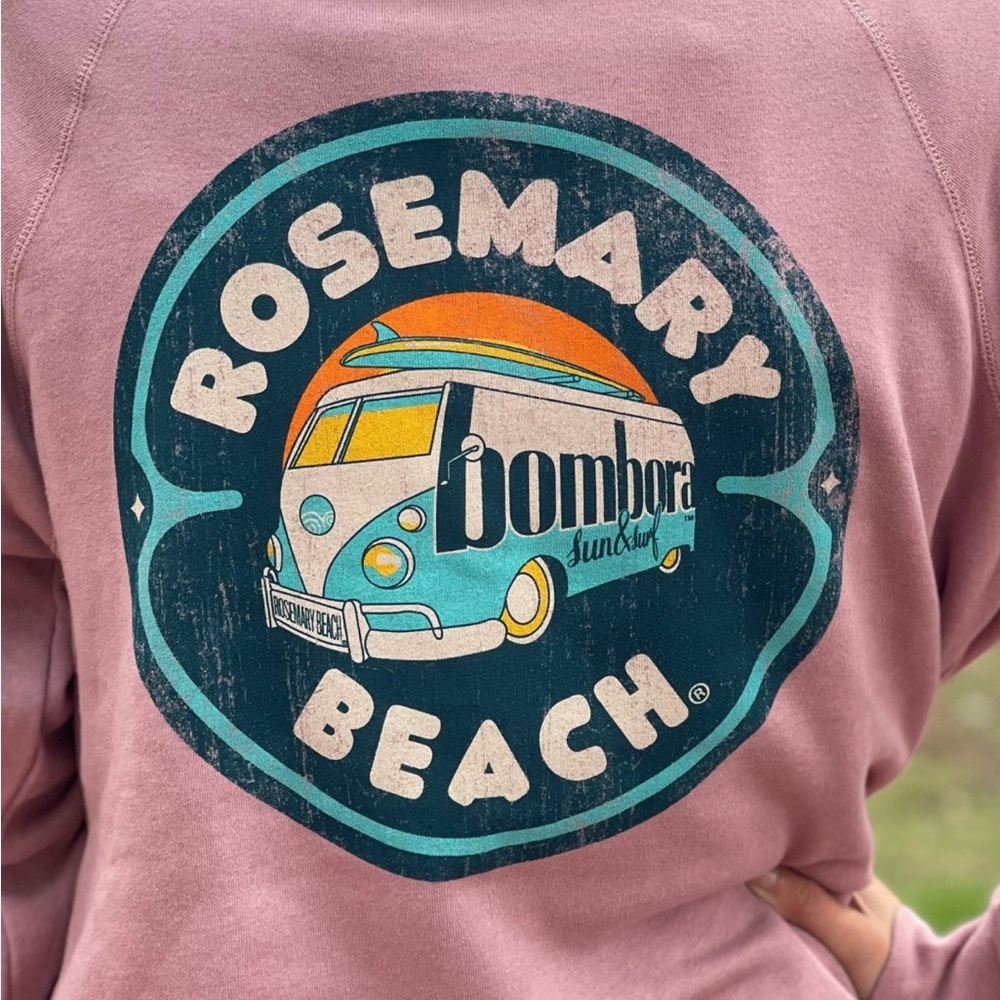 NWT Rosemary Beach X Bombora Sun & Surf Graphic Sweatshirt Blush Medium